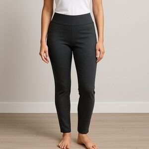 Tahari Women’s Gray Compression Leggings | Medium | Pull-On Elastic Waist Work